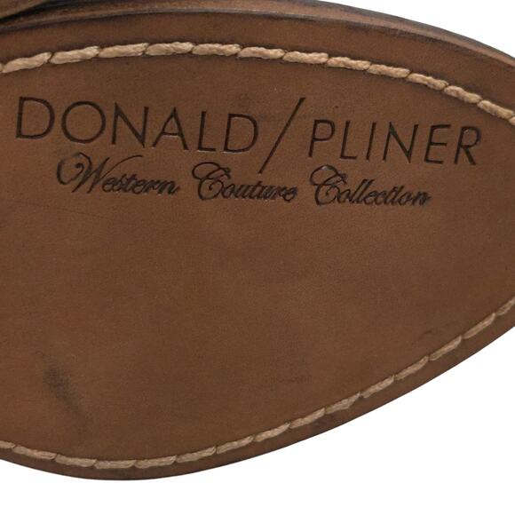 Donald J Pliner Western Studded Ankle Boots Reverse Calf Leather Cowgirl - Picture 11 of 12